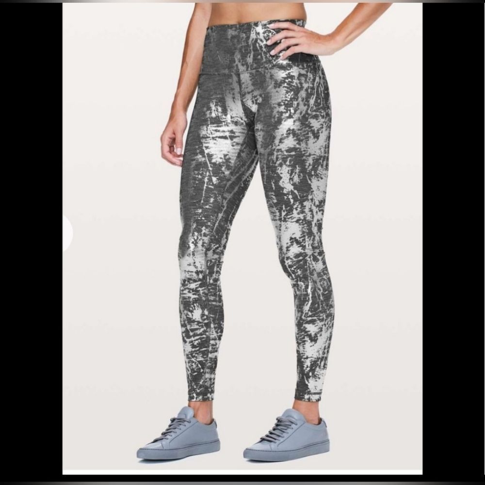 lululemon athletica Gray Marbled High-Rise Leggings